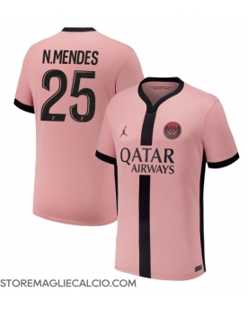 Paris Saint-Germain Nuno Mendes #25 Maglia Gara Terza Repliche 2024-25